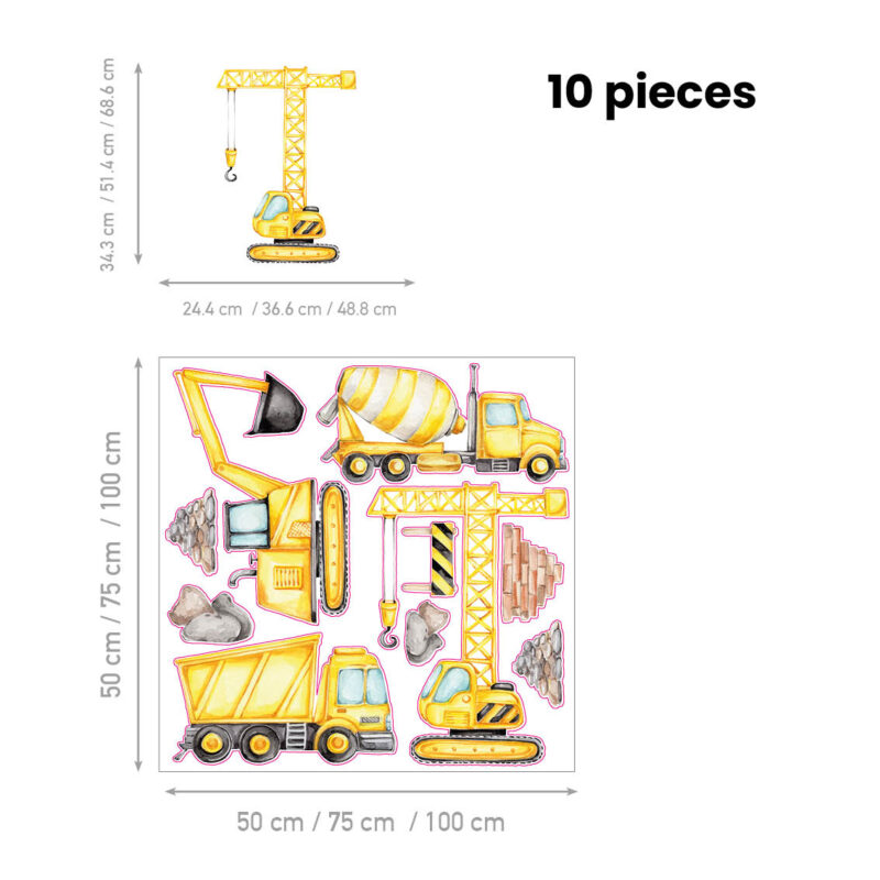 Wall Stickers for Kids Room – Construction King - Image 2