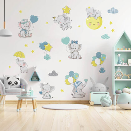 Children’s Wall Stickers – Cute Elephants
