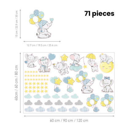 Children’s Wall Stickers – Cute Elephants
