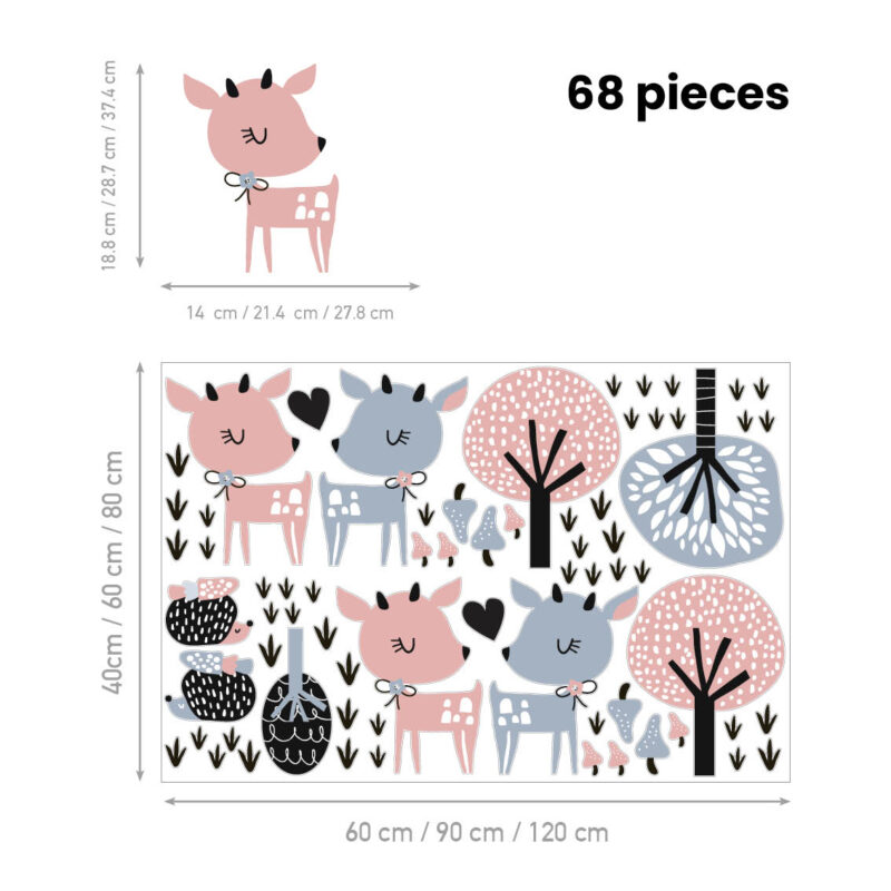 Children’s Wall Stickers – Deer Love - Image 2