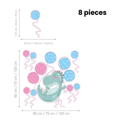 Wall Stickers for Kids Room – Dino Balloons