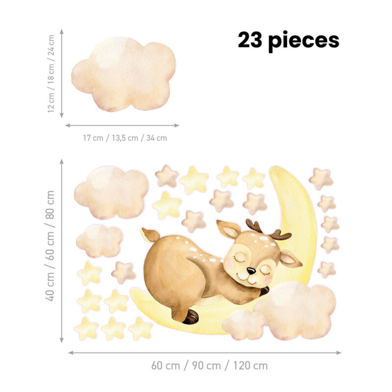 Children’s Wall Stickers – Dreaming Fawn | HIA Workshop® - Image 2