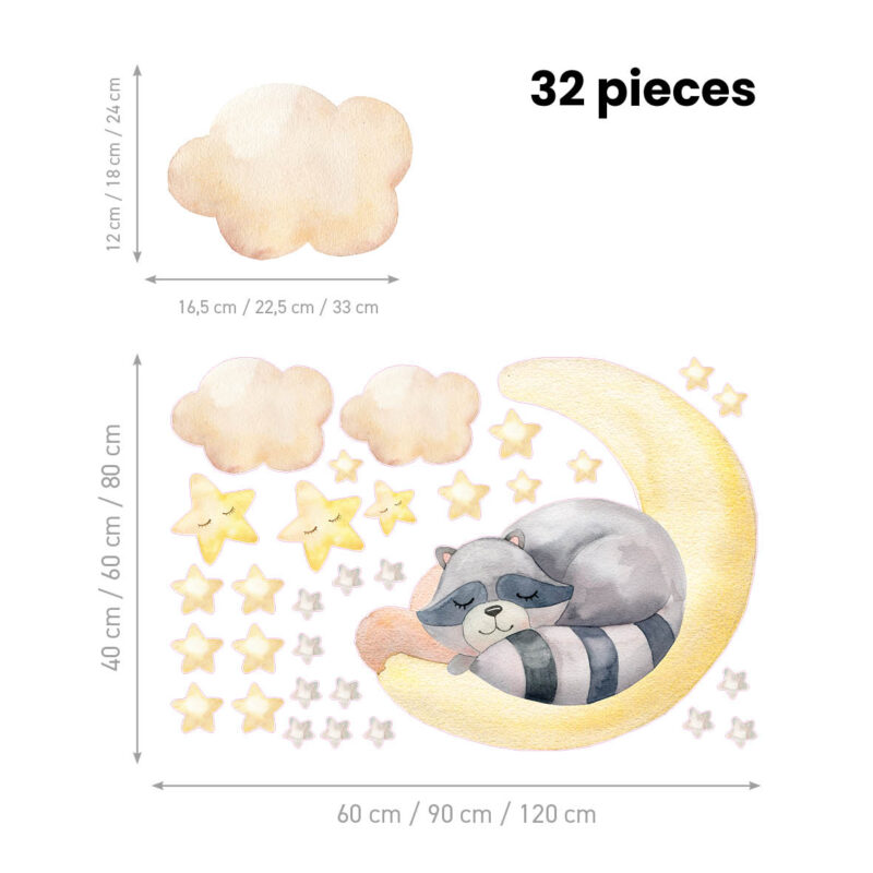 Wall Stickers UAE – Dreaming Raccoon | HIA Workshop® - Image 2