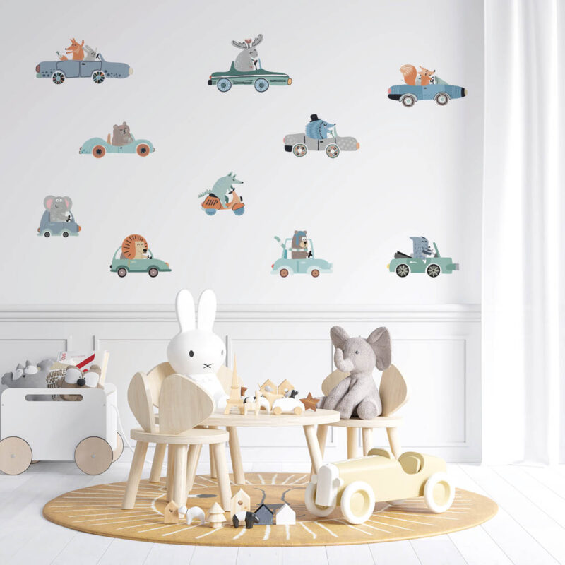 Kids Room Wall Decals – Driving Friends