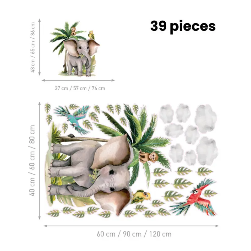 Kids Room Wall Decals – Elephant’s Safari Adventure | HIA Workshop® - Image 2