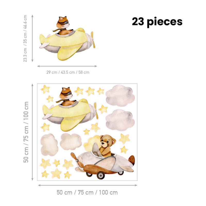 Children’s Wall Stickers – Friends Among the Clouds | HIA Workshop® - Image 2