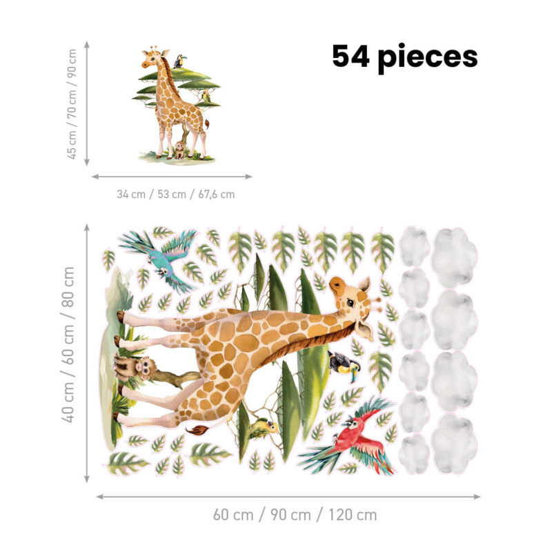 Wall Stickers for Kids Room – Giraffe’s Safari Adventure | HIA Workshop® - Image 2