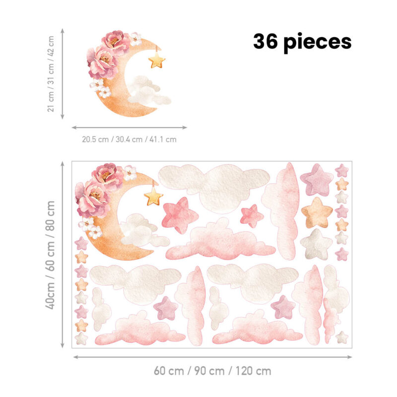 Children’s Wall Stickers – Girly Moonlight - Image 2