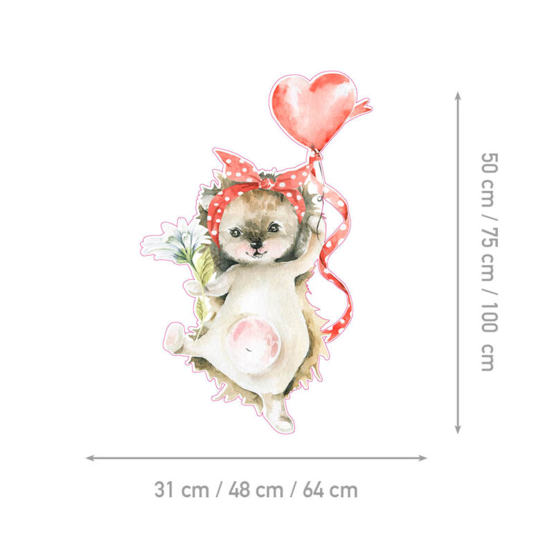 Children’s Wall Stickers – Hedgehog in Love - Image 2