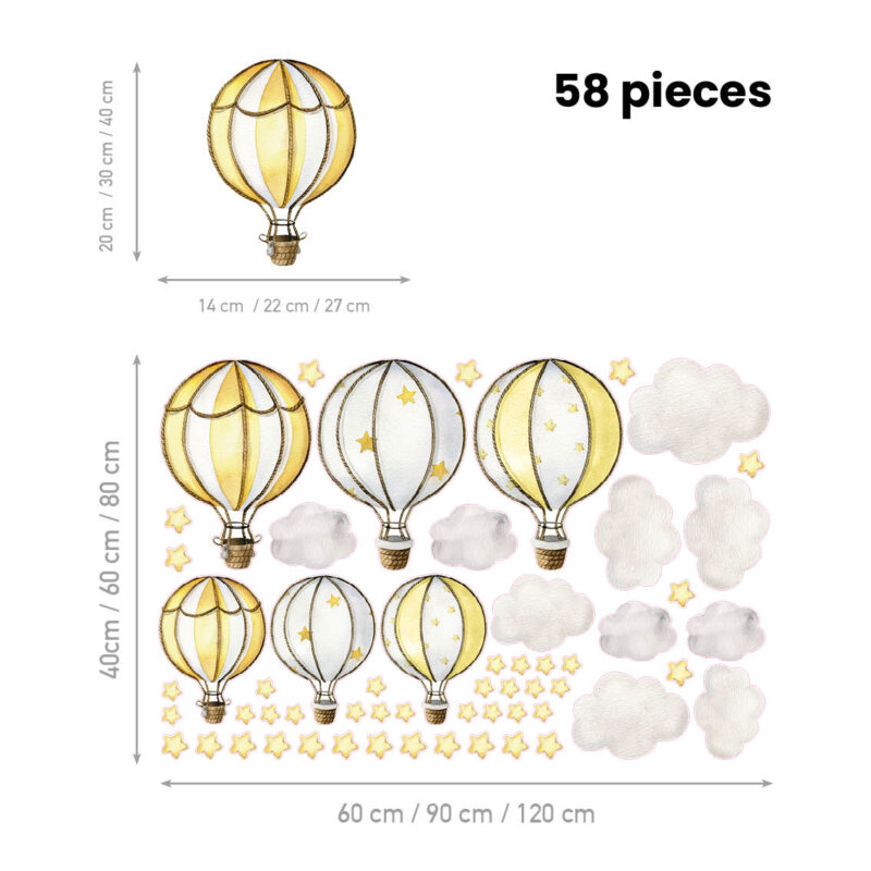 Children’s Wall Stickers – Hot-Air Balloon Adventure | HIA Workshop® - Image 2
