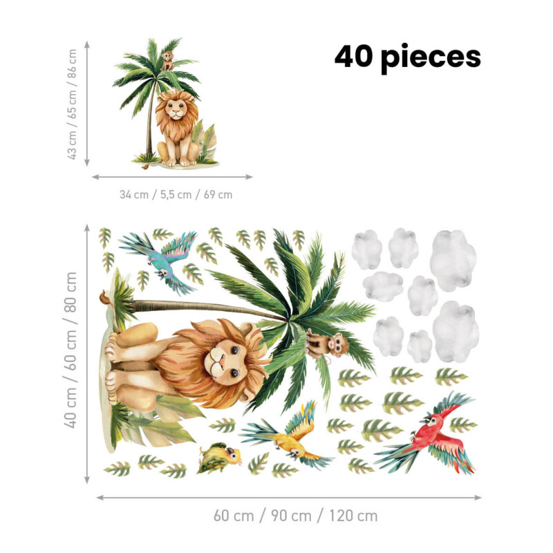 Children’s Wall Stickers – Lion’s Safari Adventure | HIA Workshop® - Image 2