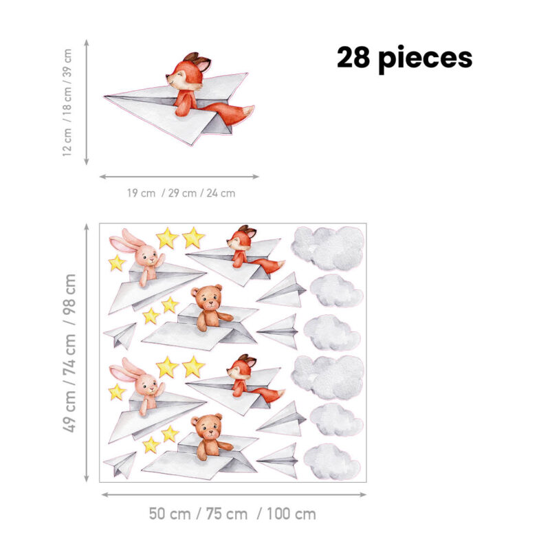 Wall Stickers for Kids Room – Origami Planes - Image 2