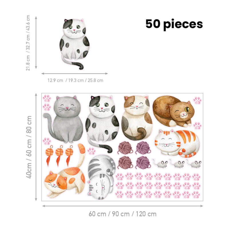 Children’s Wall Stickers – Purrfect Playtime - Image 2