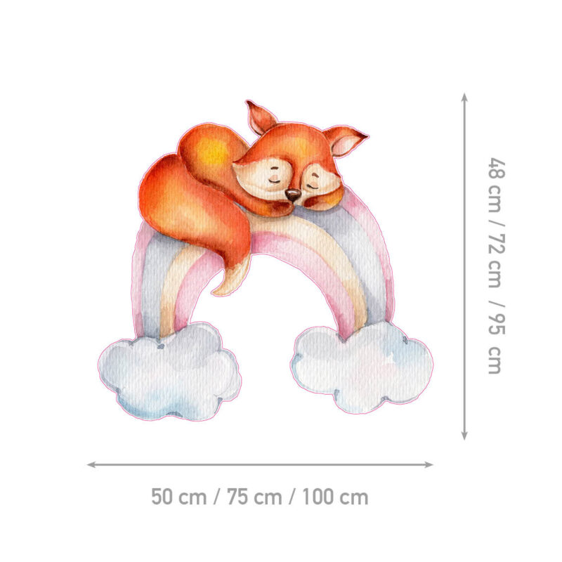 Children’s Wall Stickers – Rainbow Fox - Image 2
