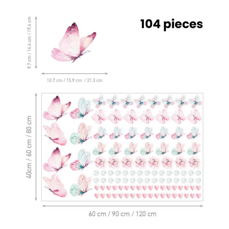 Wall Decals Home Decor – Romantic Butterflies - Image 2