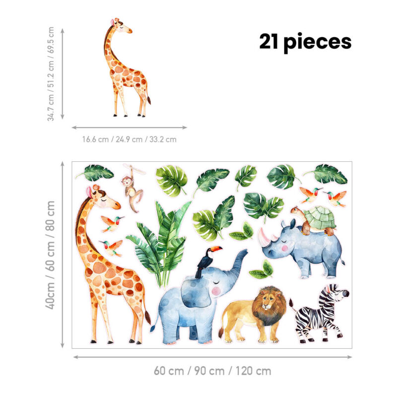 Kids Wall Stickers – Safari Siesta - Image 2