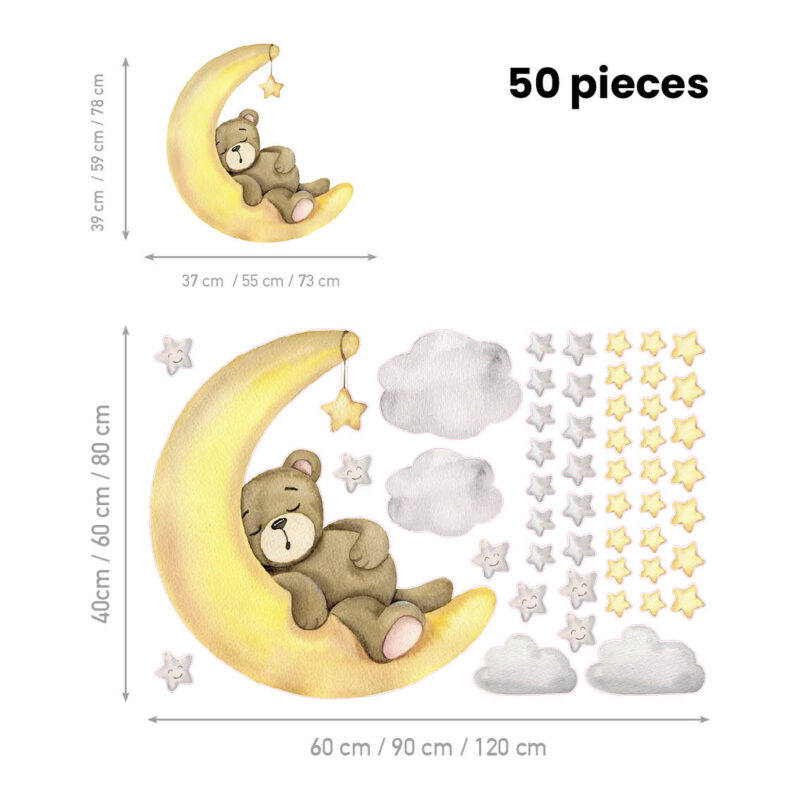 Children’s Wall Stickers – Teddy’s Moon Adventure | HIA Workshop® - Image 2