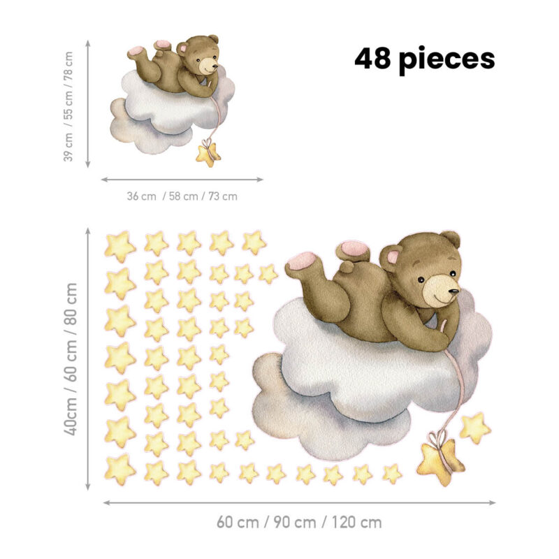 Kids Wall Stickers – Teddy’s Cloud Adventure | HIA Workshop® - Image 2
