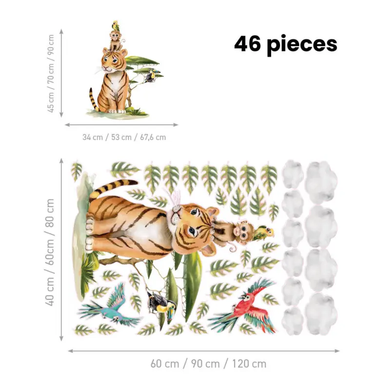 Kids Wall Stickers – Tiger’s Safari Adventure | HIA Workshop® - Image 2