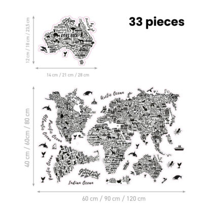 Kids Wall Stickers – Typographic World Map
