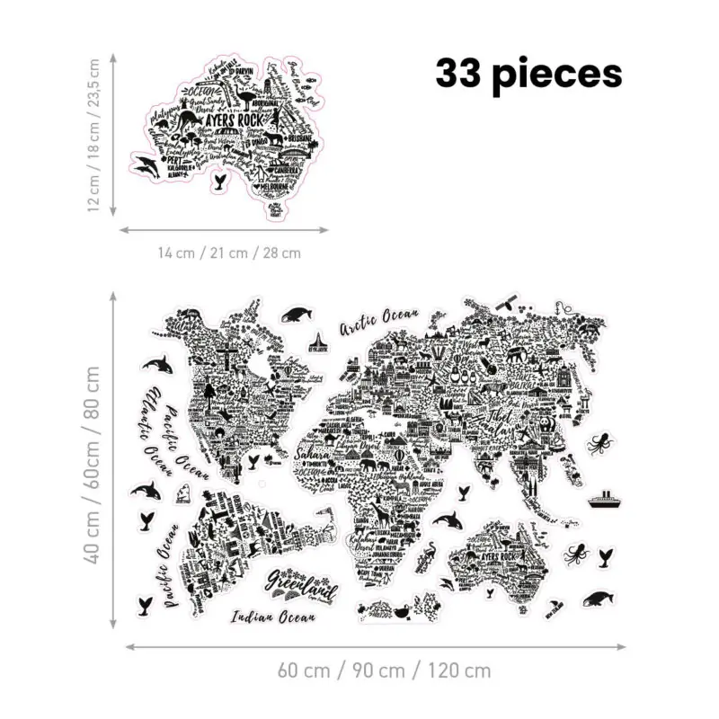 Kids Wall Stickers – Typographic World Map - Image 2