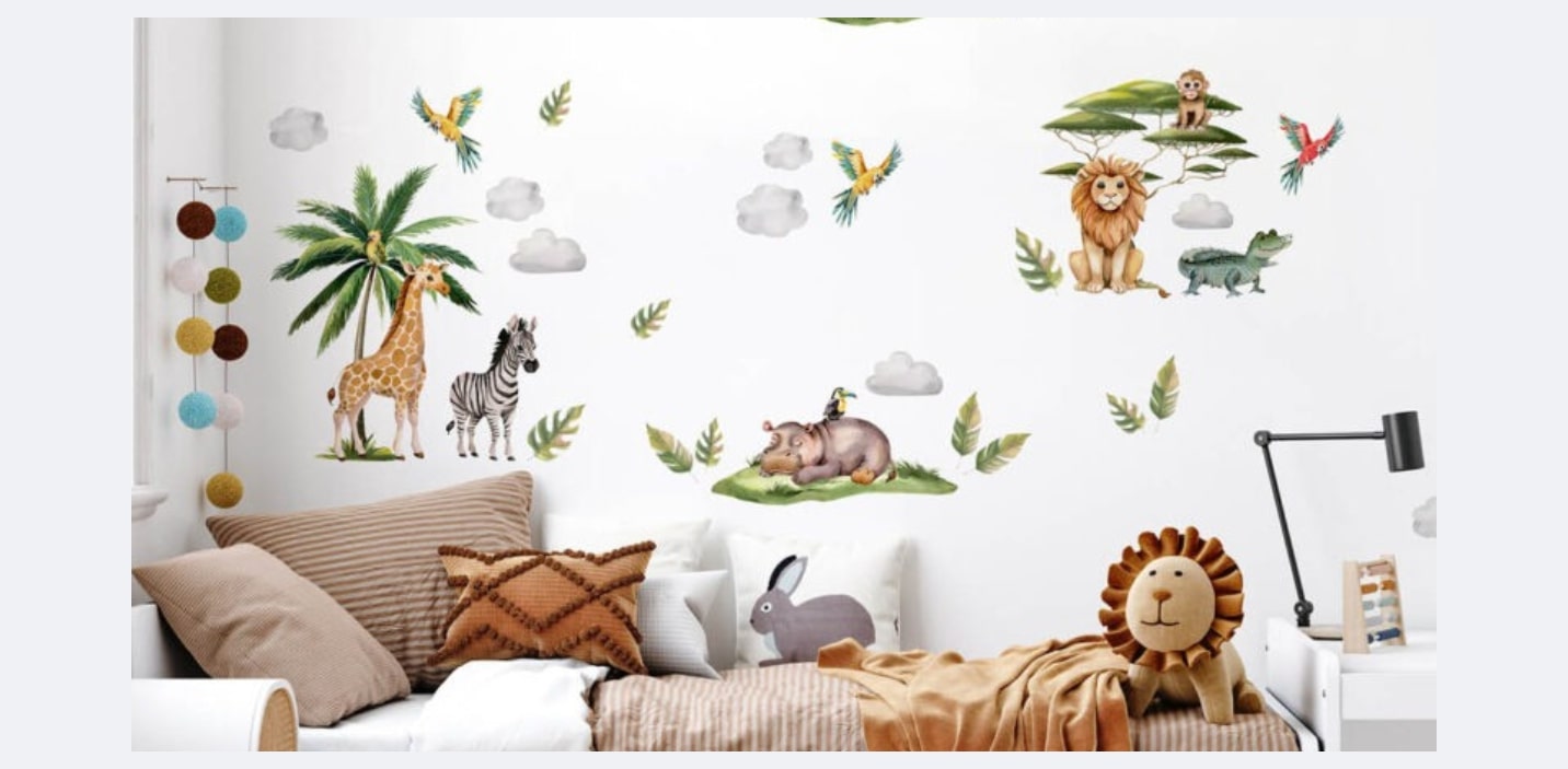 Safari Adventure - wallstickers and posters from Sticky Gecko. Safari adventure wall stickers UAE.