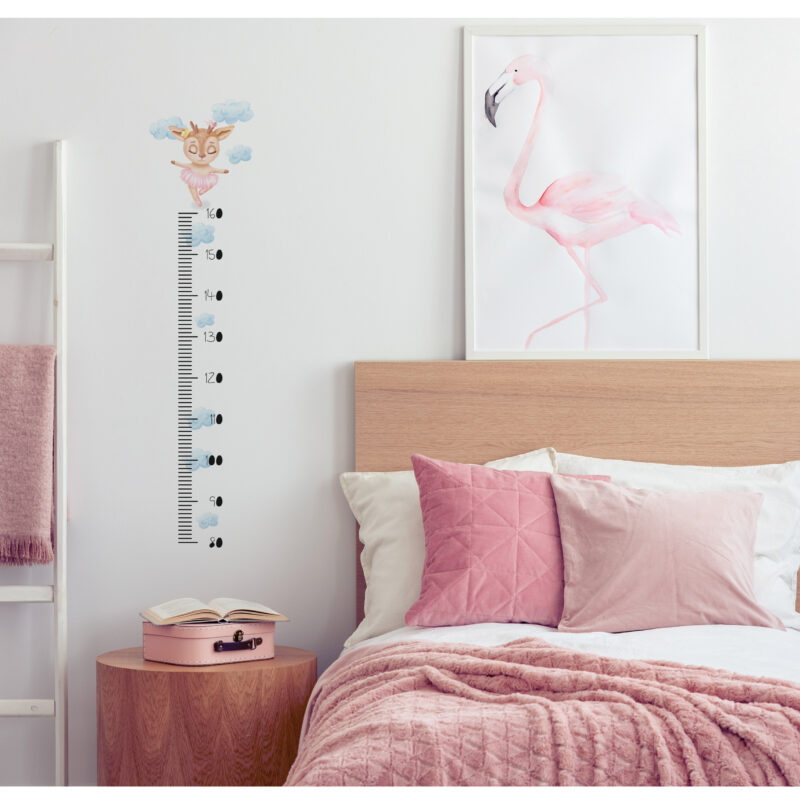 Fawn wall height chart sticker by Sticky Gecko