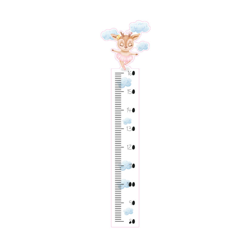 Fawn wall height chart sticker by Sticky Gecko