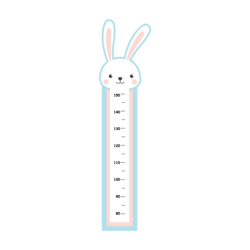Rabbit wall height chart sticker by Sticky Gecko