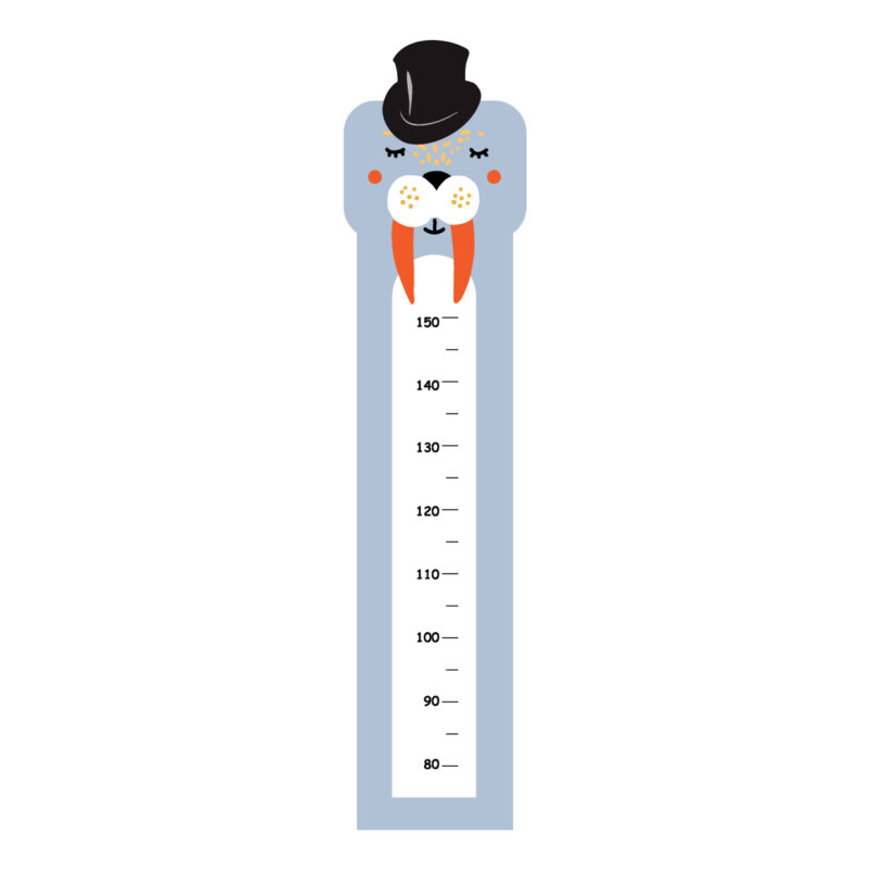 Walrus wall height chart sticker by Sticky Gecko