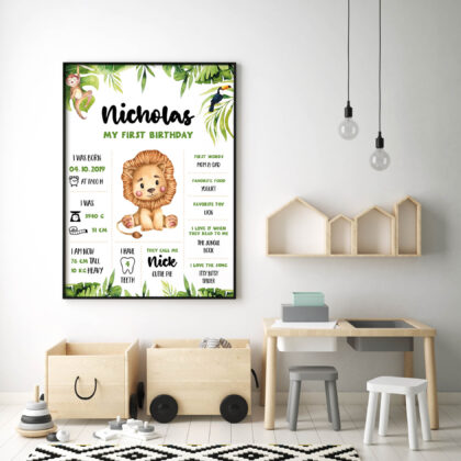 Personalised Lion Kids Poster Brave UAE – Brave Lion
