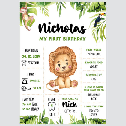 Personalised Lion Kids Poster Brave UAE – Brave Lion