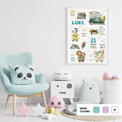 Personalised Train Kids Poster Winter UAE – Winter Carnival Train | HIA Workshop®