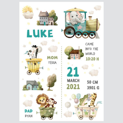 Personalised Train Kids Poster Winter UAE – Winter Carnival Train | HIA Workshop®