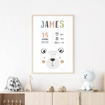 Personalised Bear Kids Poster Cuddly UAE – Cuddly Bear