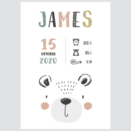 Personalised Bear Kids Poster Cuddly UAE – Cuddly Bear