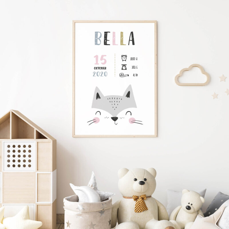 Personalised Jungle Animals Poster Fox UAE – Cuddly Fox