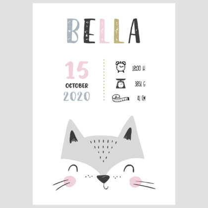 Personalised Jungle Animals Poster Fox UAE – Cuddly Fox