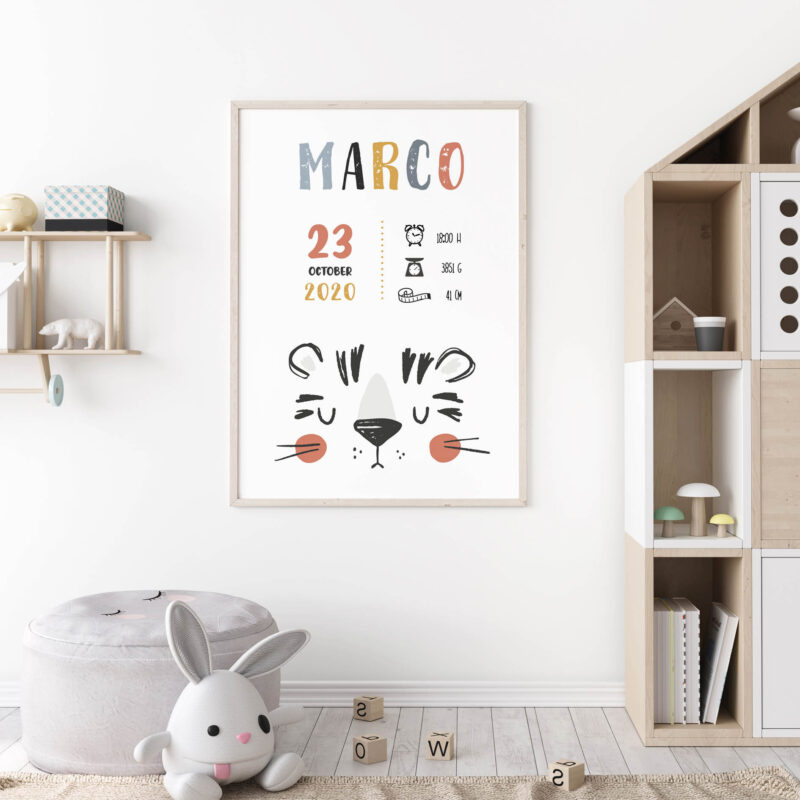 Personalised Jungle Animals Poster Tiger UAE – Cuddly Tiger