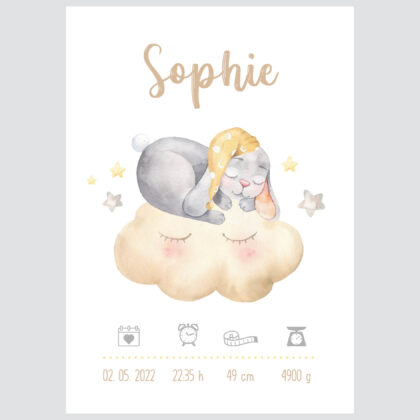 Personalised Bunny Kids Poster Bunnydream UAE – Dreaming Bunny | HIA Workshop®