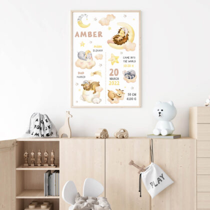 Personalised Forest Animals Poster Friends UAE – Dreaming Friends | HIA Workshop®