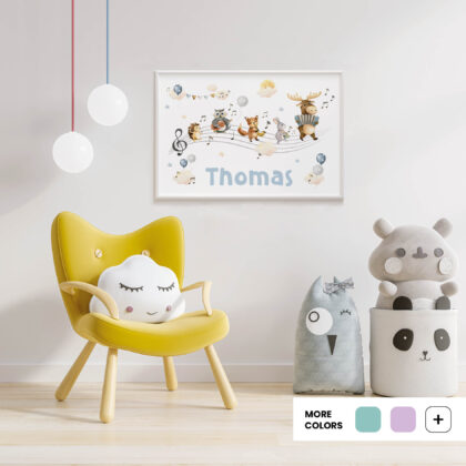 Personalised Woodland Kids Poster Orchestra UAE – Forest Orchestra | HIA Workshop®