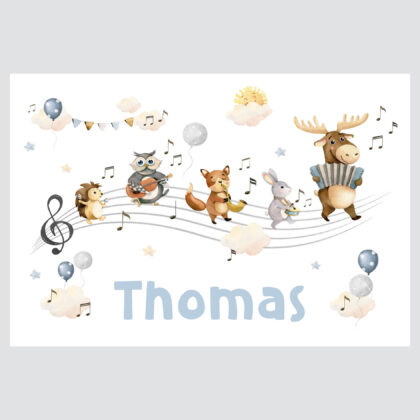 Personalised Woodland Kids Poster Orchestra UAE – Forest Orchestra | HIA Workshop®