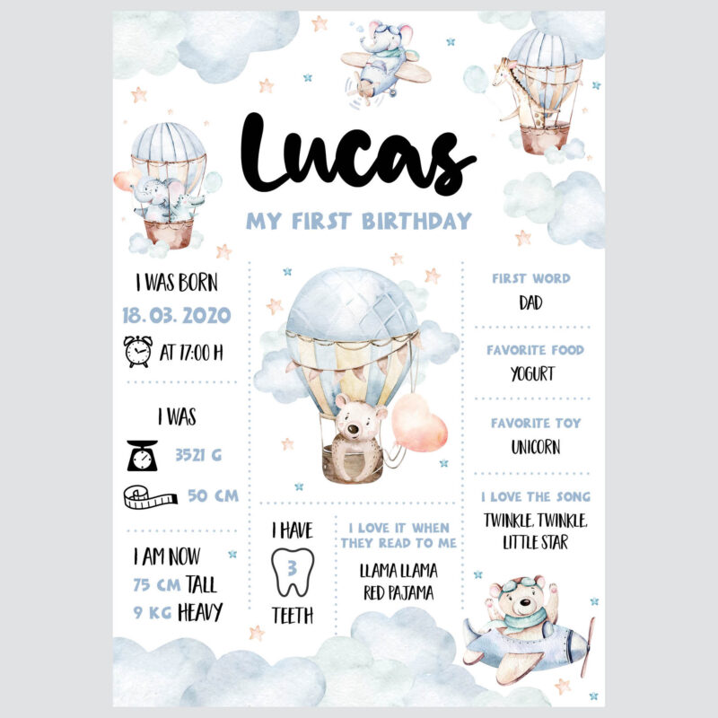 Personalised Hot Air Balloon Poster Flying UAE – Happy Flying - Image 2