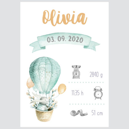 Personalised Hot Air Balloon Poster UAE – Hot Air Balloon Adventure | HIA Workshop®