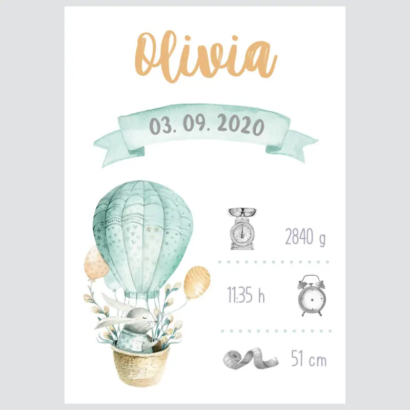 Personalised Hot Air Balloon Poster UAE – Hot Air Balloon Adventure | HIA Workshop® - Image 2