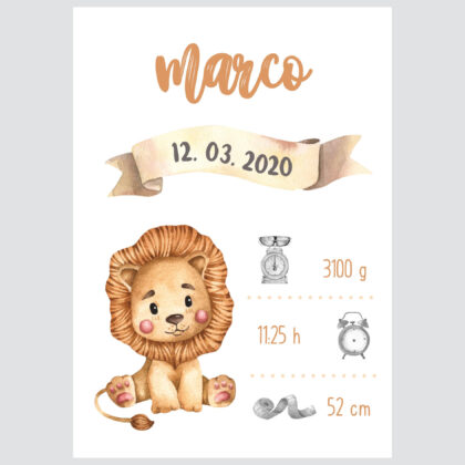 Personalised Lion Kids Poster Lion UAE – Lovable Lion
