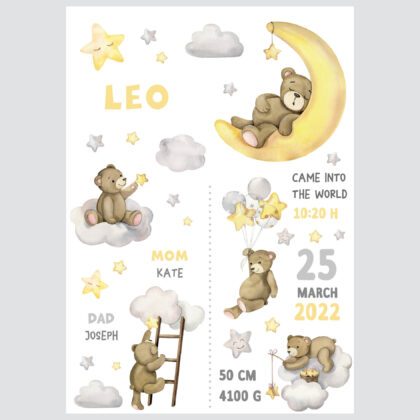 Custom Nursery Bear Poster Teddy UAE – Teddy’s Adventures | HIA Workshop®