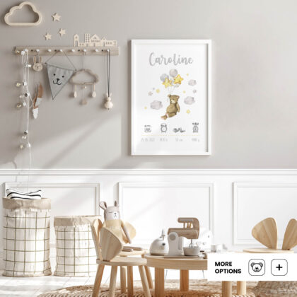 Personalised Bear Kids Poster Balloon UAE – Teddy’s Balloon Adventure | HIA Workshop®