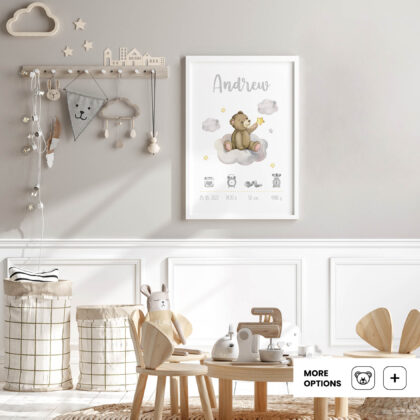 Personalised Teddy Bear Poster Cloud UAE – Teddy’s Cloud Adventure | HIA Workshop®